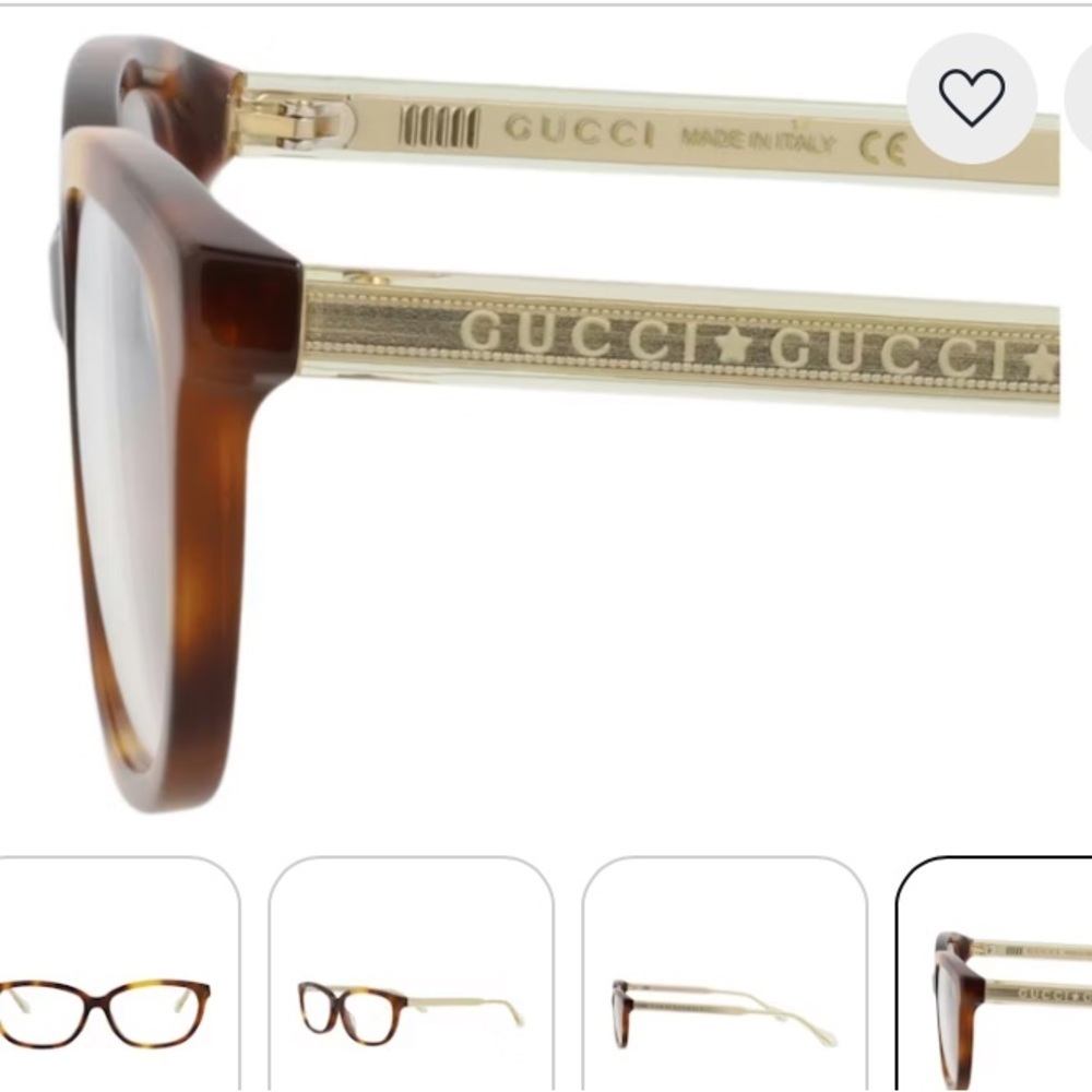 Gucci Squoval Square Rectangle Havana Transparent Optical Unisex Frame New - Picture 2 of 8